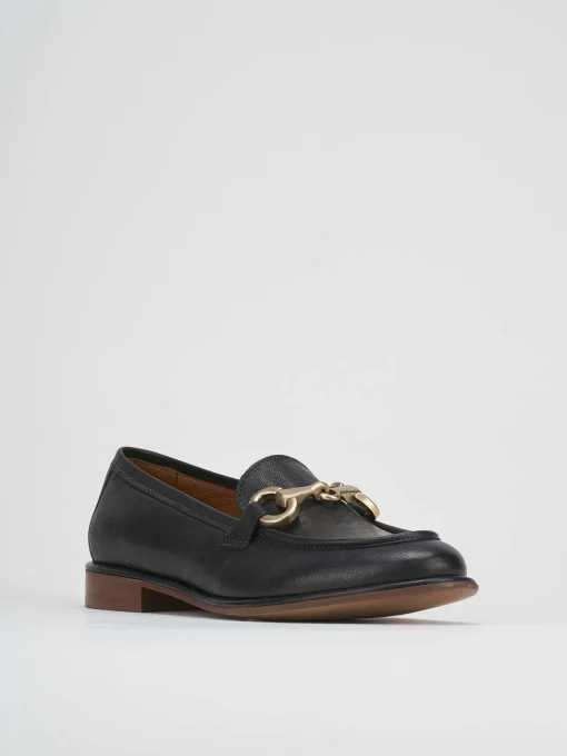 Mocassini tacco 2cm pelle nero