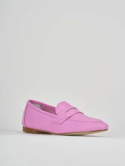 Mocassini tacco 1cm pelle rosa