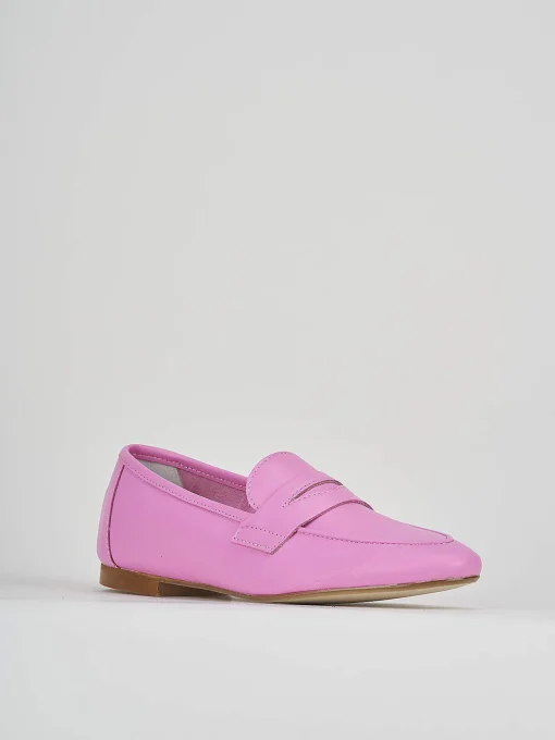 Mocassini tacco 1cm pelle rosa