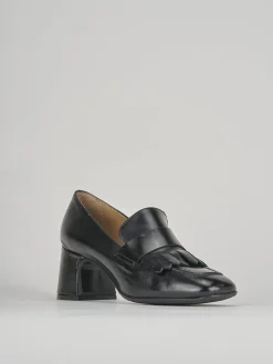 Mocassini tacco 5cm pelle nero