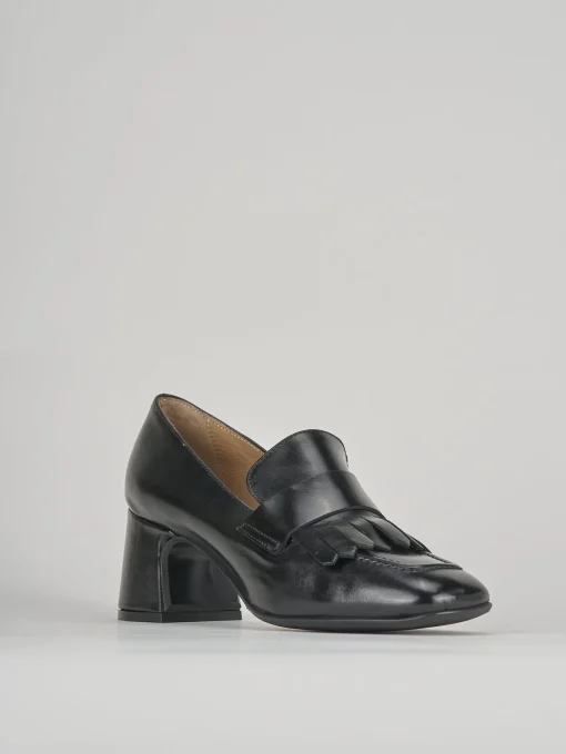 Mocassini tacco 5cm pelle nero