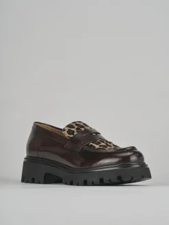 Mocassini tacco 2cm pelle testa