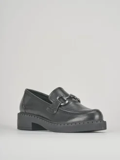 Mocassini tacco 3cm pelle nero