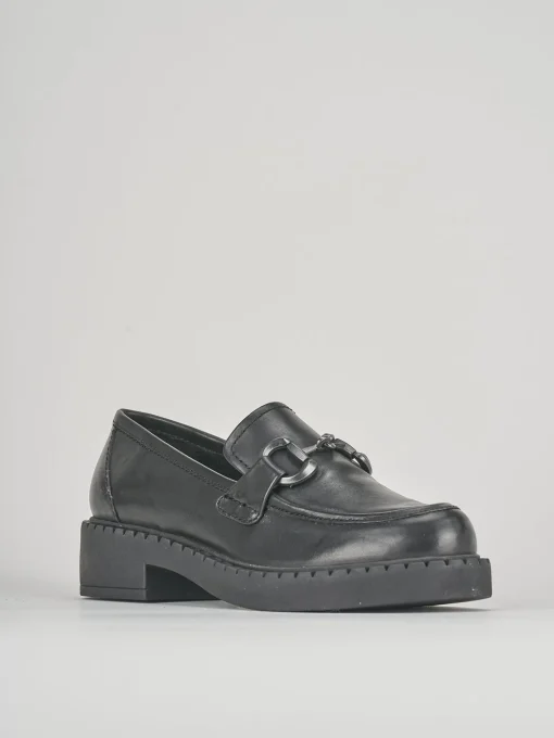 Mocassini tacco 3cm pelle nero