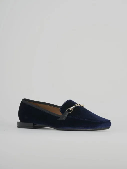 Mocassini tacco 1cm pelle blu