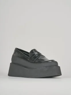 Mocassini tacco 3cm pelle nero