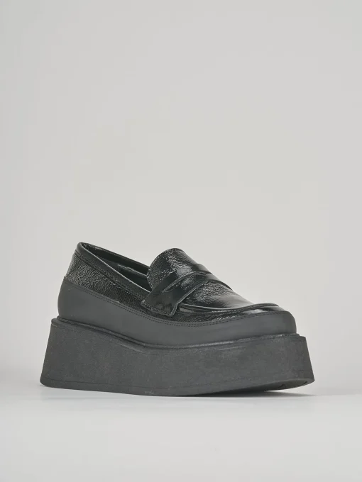 Mocassini tacco 3cm pelle nero