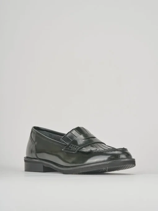 Mocassini tacco 3cm pelle verde