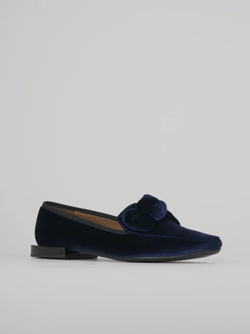 Mocassini tacco 1cm pelle blu