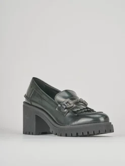 Mocassini tacco 9cm pelle verde