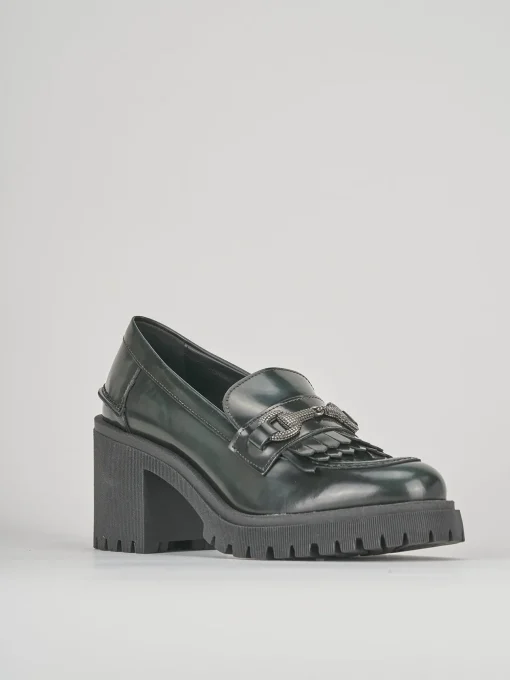 Mocassini tacco 9cm pelle verde