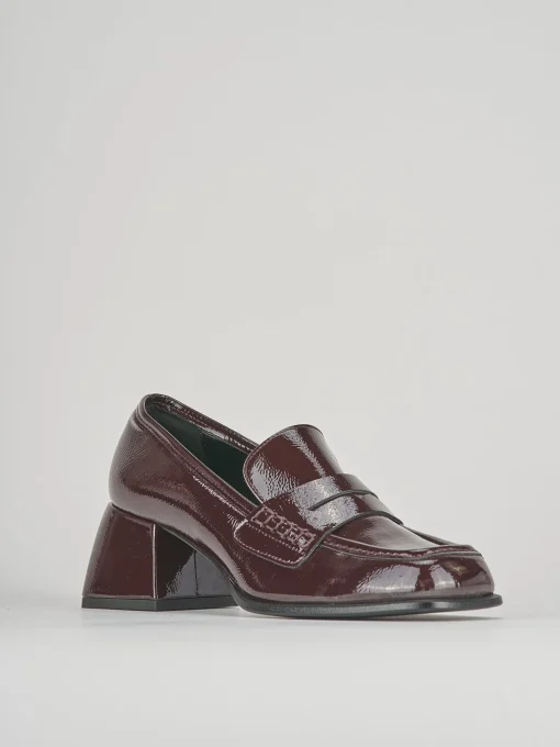 Mocassini tacco 4cm pelle bordo'
