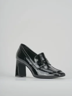 Mocassini tacco 6cm pelle nero