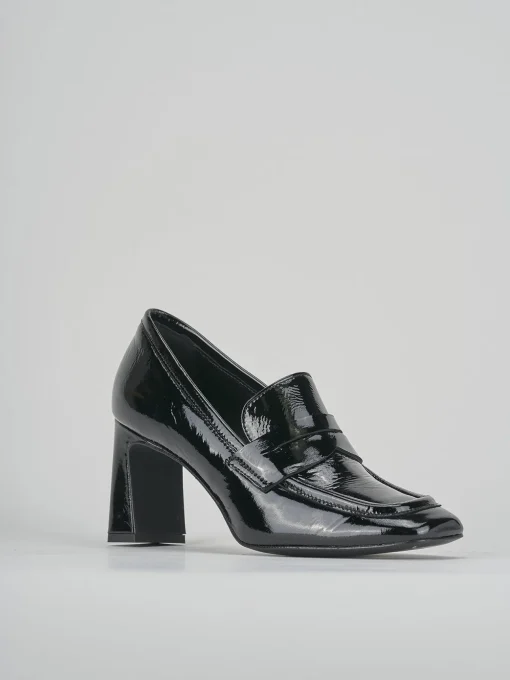 Mocassini tacco 6cm pelle nero