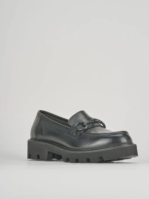 Mocassini tacco 2cm pelle nero
