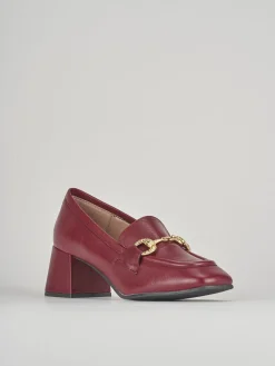 Mocassini tacco 6cm pelle bordo'