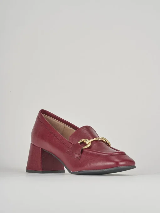 Mocassini tacco 6cm pelle bordo'