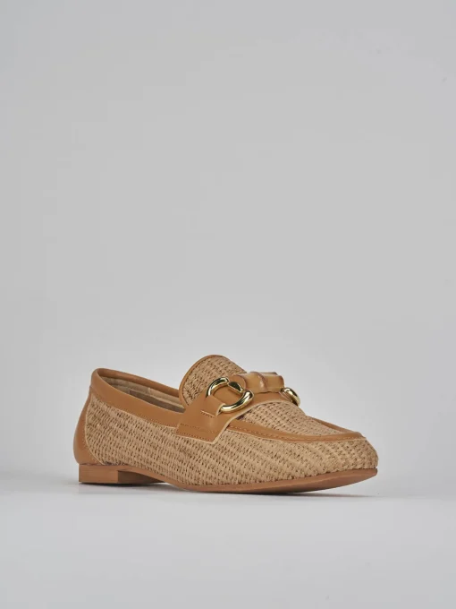 Mocassini tacco 1cm pelle marrone