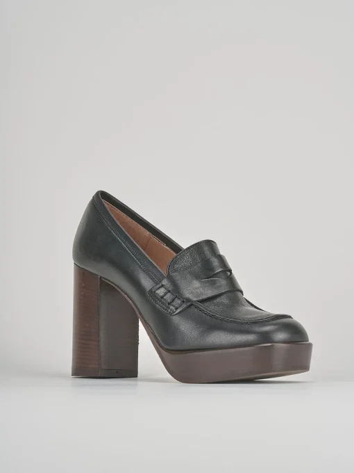 Mocassini tacco 9cm pelle nero