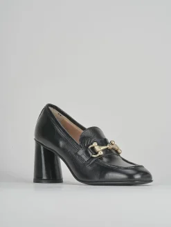 Mocassini tacco 5cm pelle nero