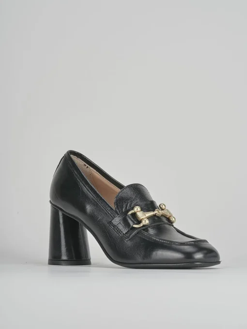 Mocassini tacco 5cm pelle nero