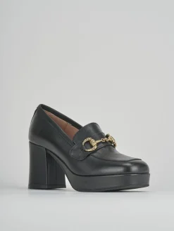 Mocassini tacco 7cm pelle nero