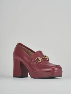 Mocassini tacco 7cm pelle bordo'