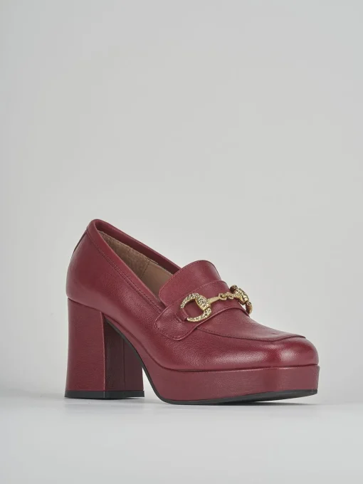 Mocassini tacco 7cm pelle bordo'