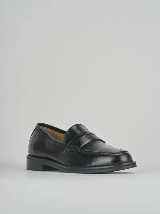 Mocassini tacco 1cm pelle nero