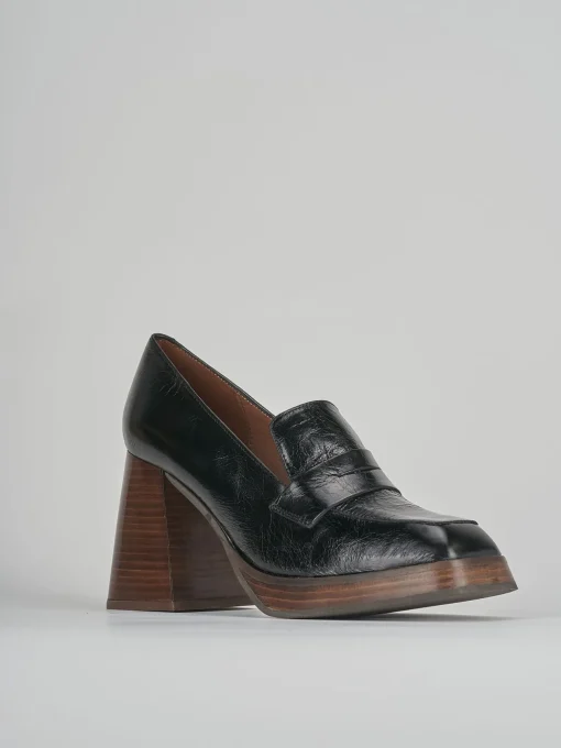 Mocassini tacco 9cm pelle nero