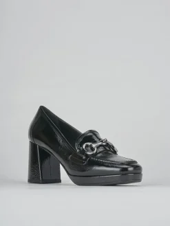 Mocassini tacco 7cm pelle nero