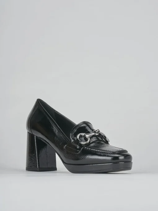 Mocassini tacco 7cm pelle nero