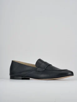 Mocassini tacco 1cm pelle blu