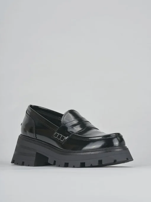 Mocassini tacco 3cm pelle nero