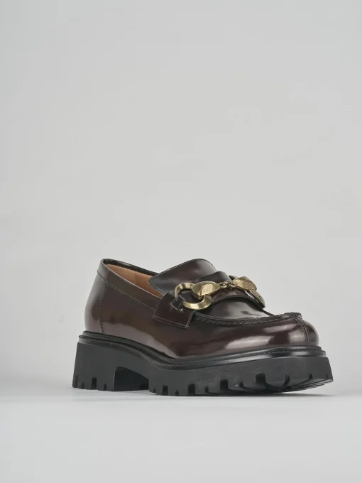 Mocassini tacco 3cm pelle testa