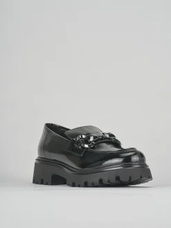 Mocassini tacco 3cm pelle nero