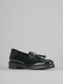 Mocassini tacco 2cm pelle nero