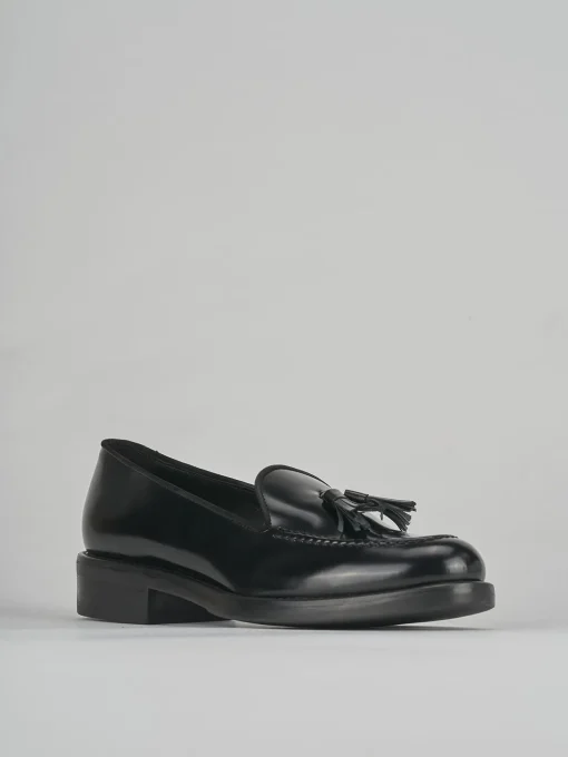 Mocassini tacco 2cm pelle nero