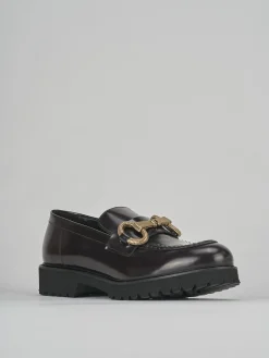 Mocassini tacco 2cm pelle bordo'