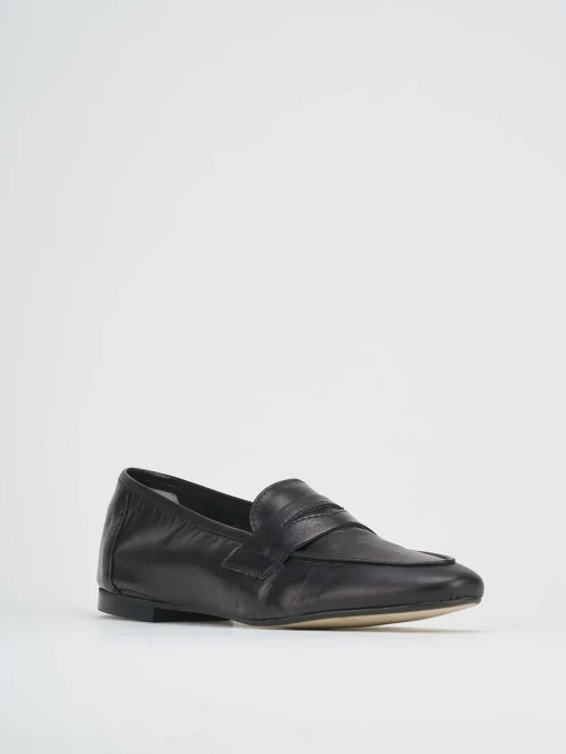 Mocassini tacco 1cm pelle nero