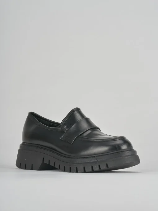 Mocassini tacco 2cm pelle nero