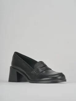 Mocassini tacco 5cm pelle nero