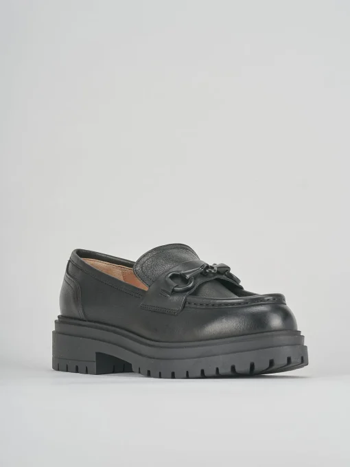 Mocassini tacco 2cm pelle nero