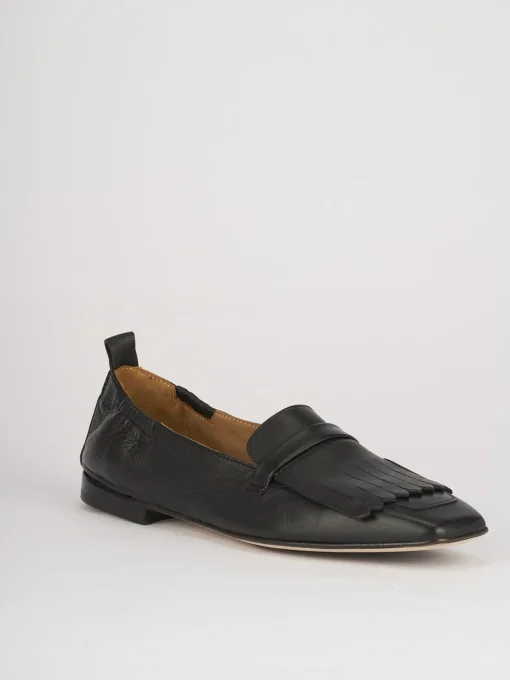 Mocassini tacco 1cm pelle nero
