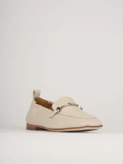 Mocassini tacco 1cm pelle beige