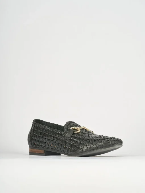 Mocassini tacco 1cm pelle nero