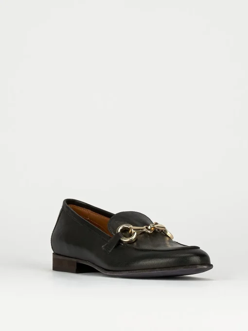 Mocassini tacco 1cm pelle nero