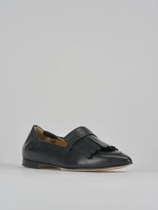 Mocassini tacco 1cm pelle nero