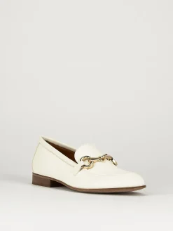 Mocassini tacco 1cm pelle bianco