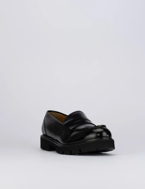 Mocassini tacco 1cm pelle nero